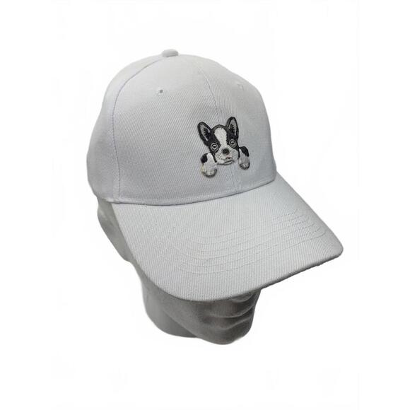 Puppy Paw Cap with Embroidery White French Bulldog Dog Strapback - Picture 1 of 6